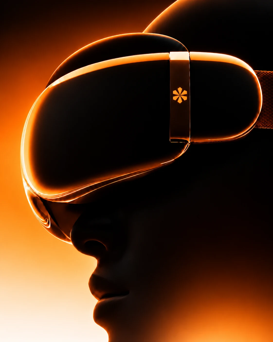 Orange-lit virtual reality portrait